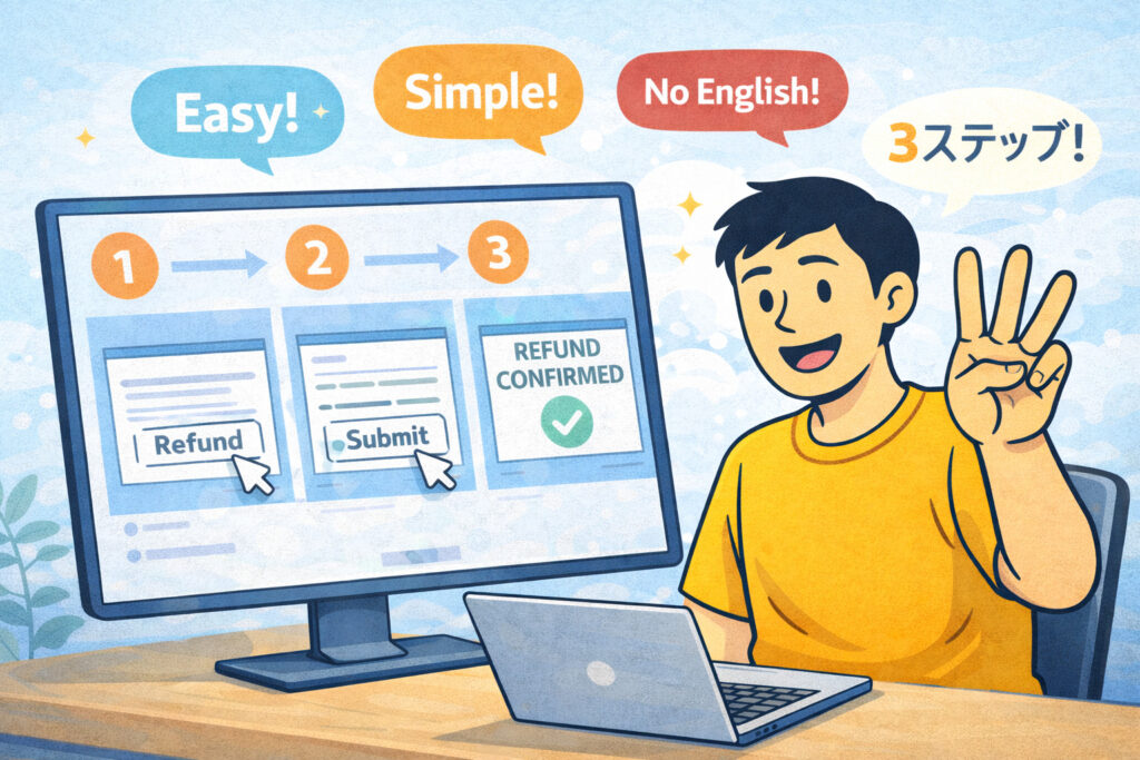 3ステップ返金の説明画像