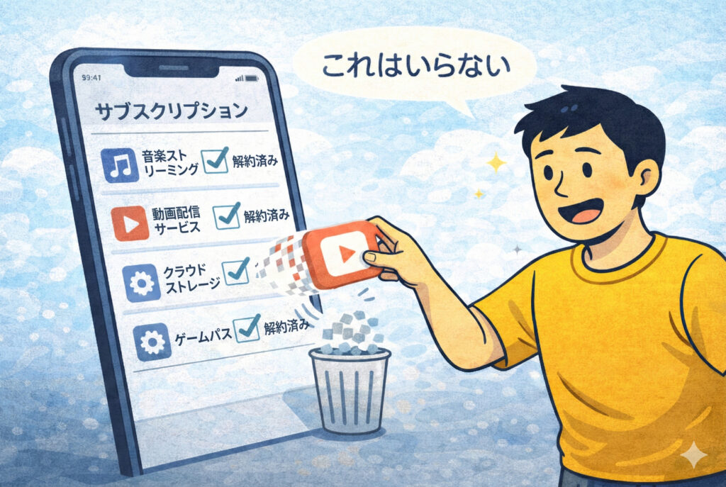 サブスクを一覧で整理・不要なものを解約するスッキリ感