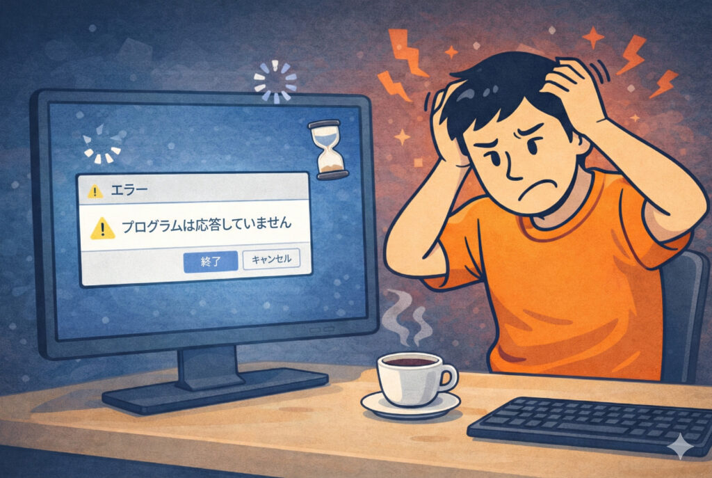 フリーズ画面・応答なしでイライラ