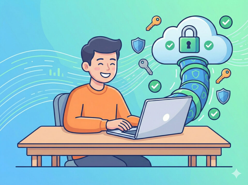 VPNトンネルで安全