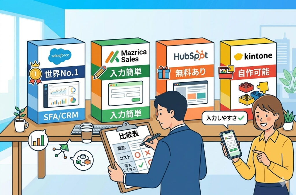 複数のSFA/CRMツールの比較検討プロセス