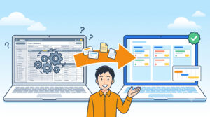 JiraからBacklogへ移行する手順のイメージ