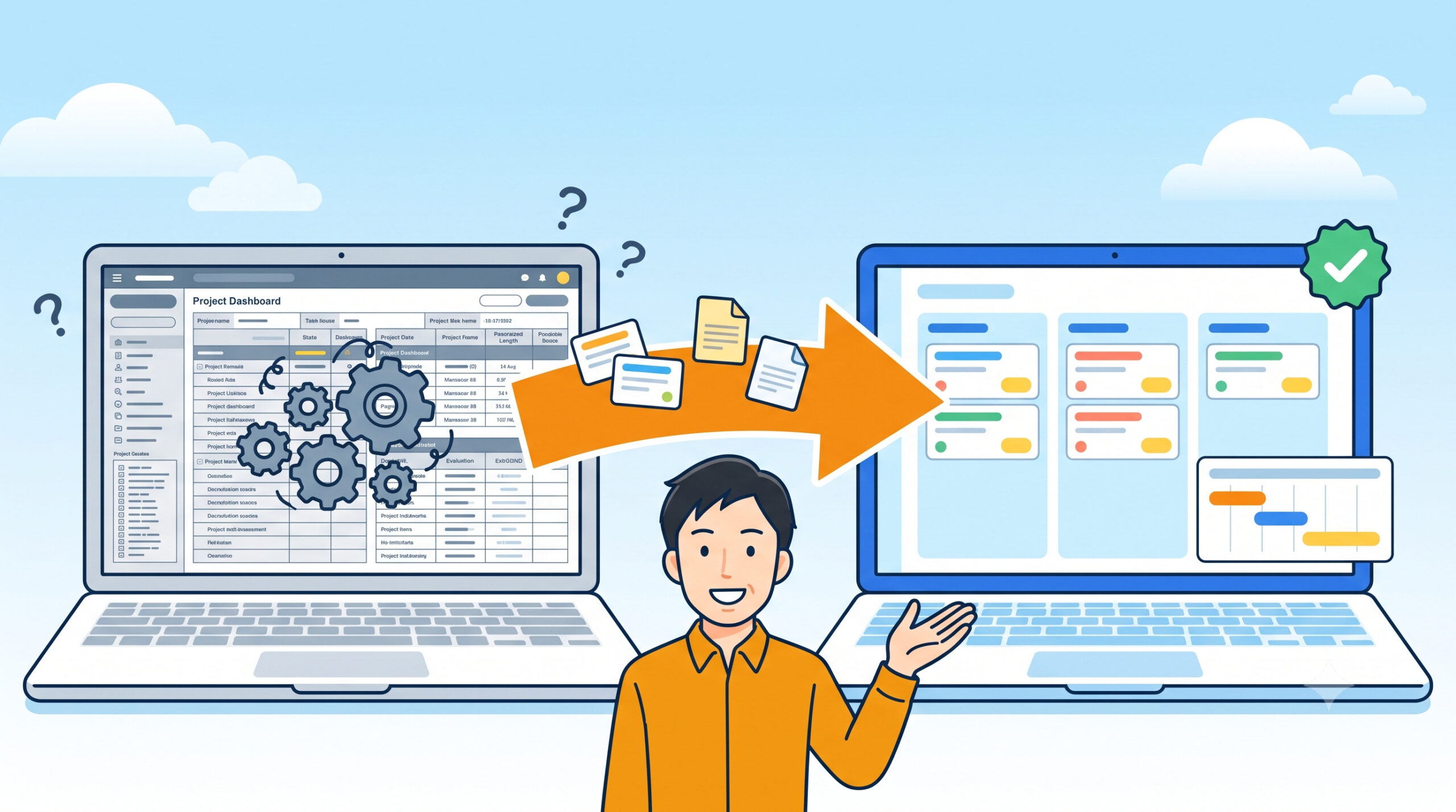 JiraからBacklogへ移行する手順のイメージ